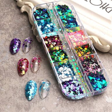 Chameleon Sequins Mix Colours Nail Art Tray - NSI Australia